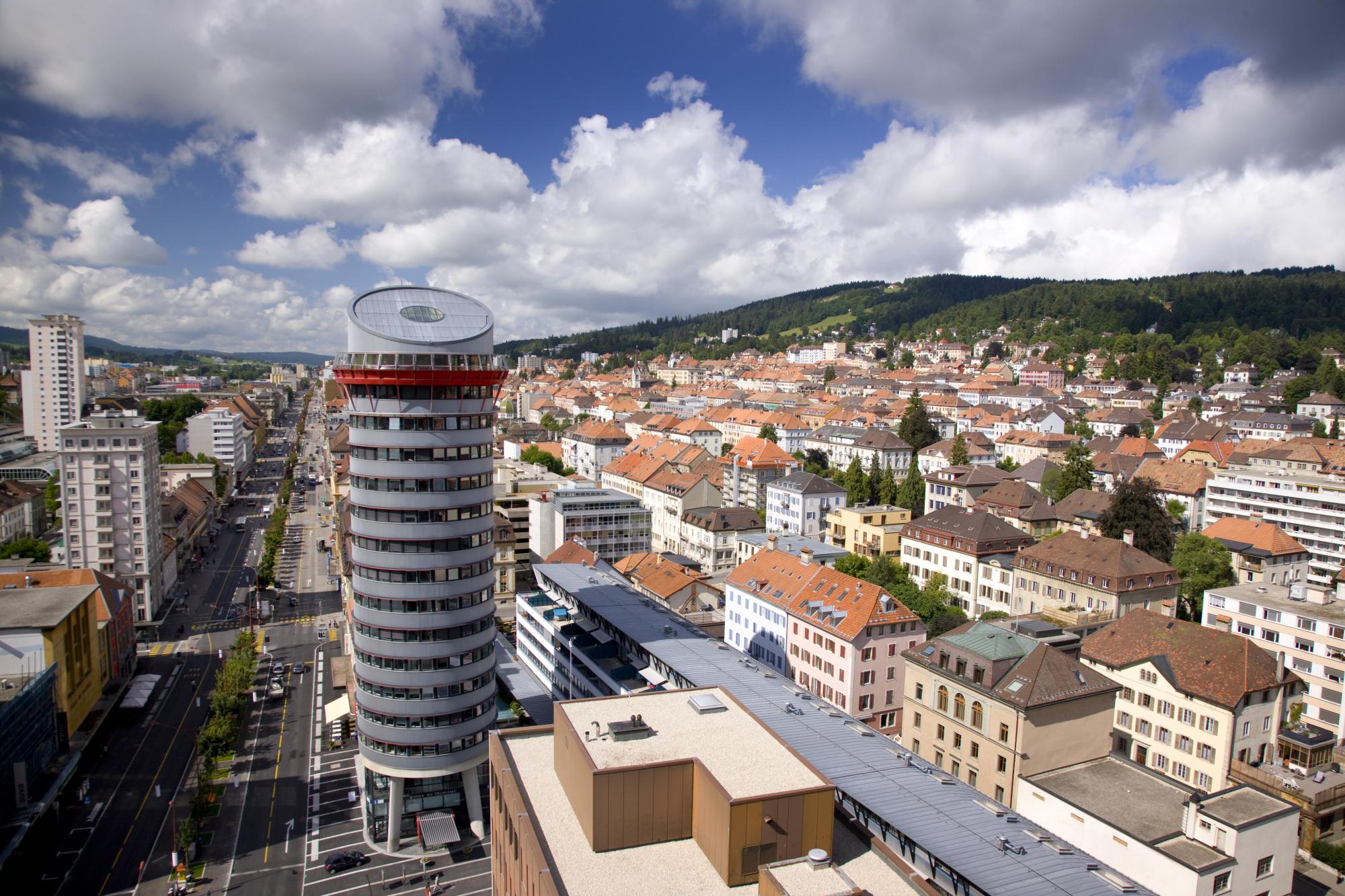 Vue de la ville de La Chaux-de-Fonds, patrimoine UNESCO